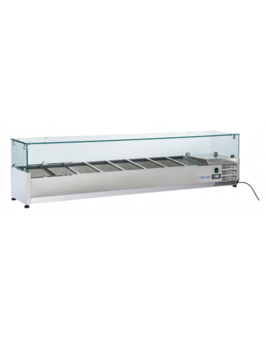 Ingredient display case 8 x GN1/3 - Glass