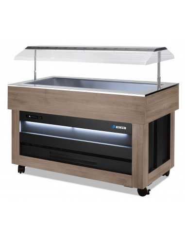 Espositore buffet caldo con copertura fissa - cm 148 x 72 x 127 h