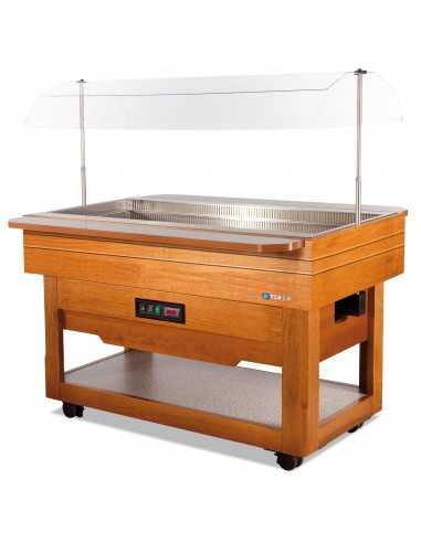 Wooden buffet display with electric opening - Static - cm 140 x 107 x 145 h