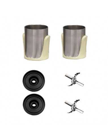 Kit de accesorios 2 soportes de acero inoxidable y 2 cuchillas de acero inoxidable