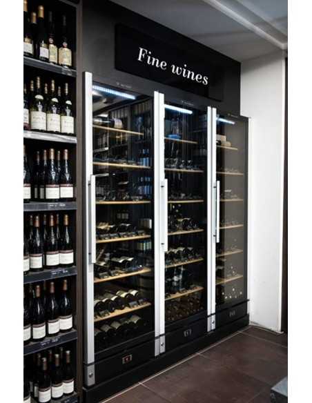 MOD 22 Cantinetta frigo per vini in alluminio con ante in vetro By EXPO