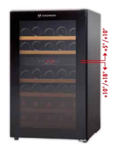 Cantinetta vetrina frigo per vini in legno statica multitemperatura da 72  bottiglie - Linea freddo - Refrigerazione professional