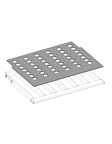 Flat perforated in PST for vertical bottle positioning