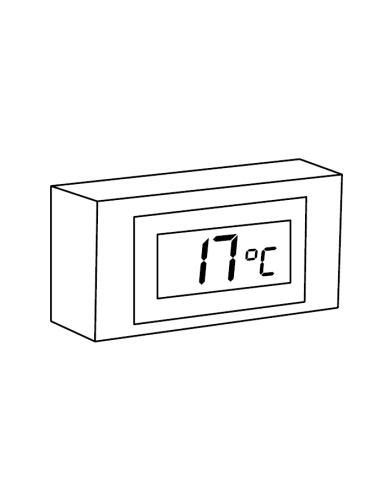 Digital thermometer for wooden shelves