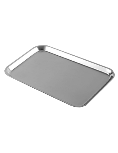 Vassoio - Acciaio inox - Rettangolare - cm 26.5 x 19.5 x 2 h