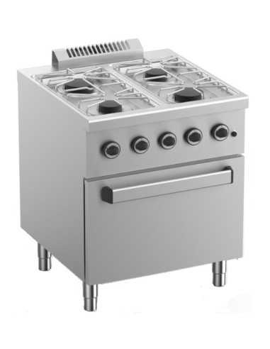 Cocina de gas - N. 4 fuegos - horno a gas - cm 70 x 71.8 x 85h