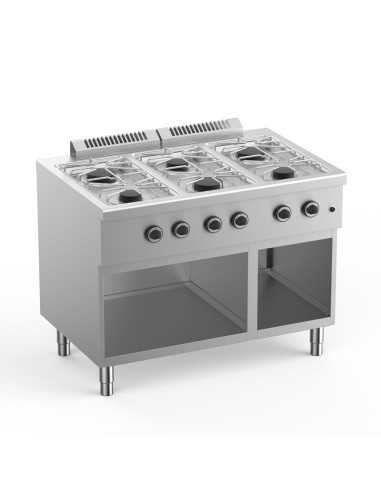 Cucina a gas - N. 6 fuochi - cm 110 x 71.8 x 85h