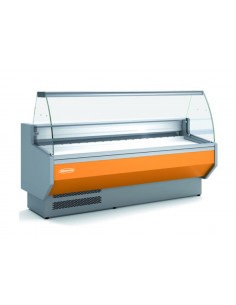 Banco alimentare con vetro curvo - Statico - cm 202.5 x 80 x 123 h