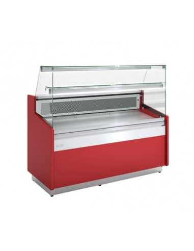 Food counter with straight glass - Ventilated - cm 130.5 x 96 x 123.2 h