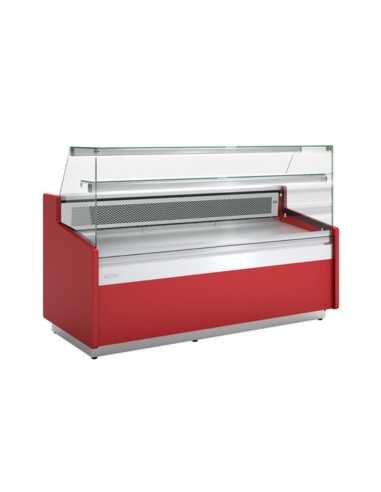 Food counter with straight glass - Ventilated - cm 202.5 x 96 x 123.2 h