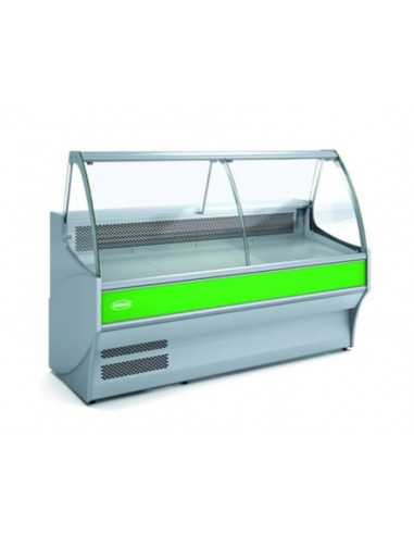 Food counter with curved glass - Ventilated - cm 130.5 x 110 x 126.5 h