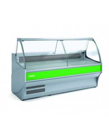 Food counter with curved glass - Ventilated - cm 152.5 x 110 x 126.5 h