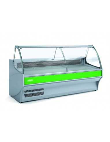 Food counter with curved glass - Ventilated - cm 202.5 x 110 x 126.5 h