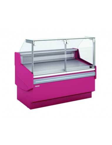 Food counter with straight glass - Ventilated - cm 130.5 x 121.5 x 123 h