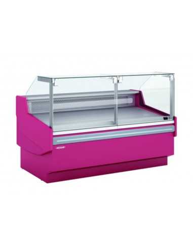 Food counter with straight glass - Ventilated - cm 202.5 x 121.5 x 123 h