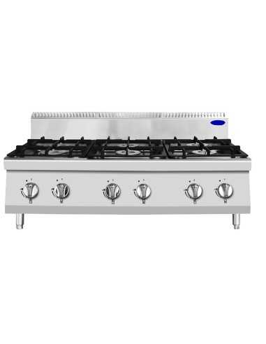 Cucina a gas 6 fuochi - Da banco - cm 120 x 70 x 54.7 h