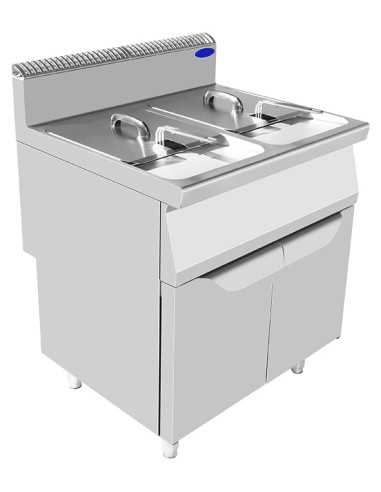 Gas fryer with capacity 16 + 16 liters - cm 80 x 70 x 108.5h