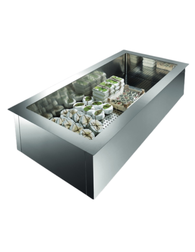 Recessed refrigerated tank - cm 100 x 65.5 x 29.5 h