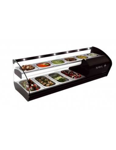 Vitrina refrigerada - N. 6 x GN 1/6 + N. 4 x GN 1/3 - Cm  108.5 x 39.5 x 34 h