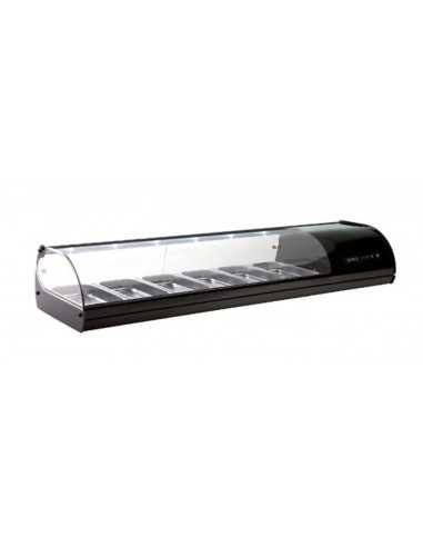 Vetrina refrigerata - N°6 x GN 1/3 x 40 h - Cm 143.8 x 39.5 x 24.5 h