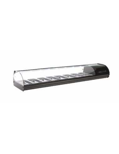 Vetrina refrigerata - N°8 x GN 1/3 x 40 h - Cm 178.8 x 39.5 x 24.5 h