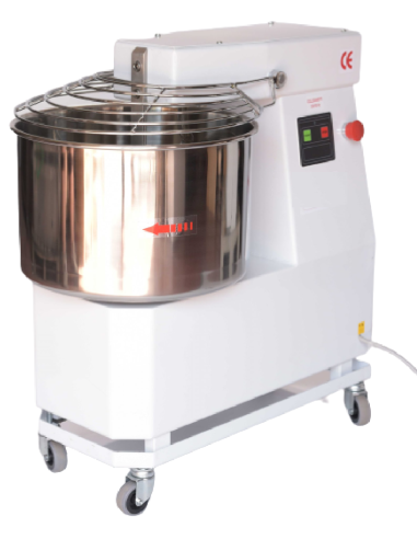 Mezclador espiral - Capacidad 18 kg / 21 lt - Monofásico - cm 64 x 36 x 63 h