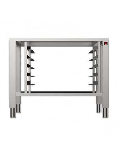 Fixed table - Acciaio inox AISI 430 - For ovens 6/10 sheets GN 2/1 - Dimensions cm 85 x 78.7 x77h