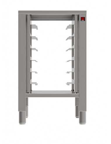 Fixed table - Acciaio inox AISI 430 - With supports - For ovens 6-10 compact boards - Dimensions cm 50 x 73.6 x77h