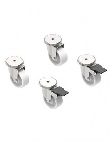 Wheel kit 2 clamps with brake and 2 without brake