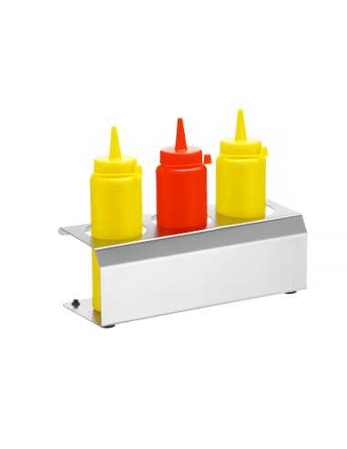 Supporto per dispenser - Per dispenser da Ø mm 50 - 3 alloggiamenti - mm 209 x 80 x 78h