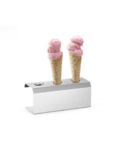 Supporto per coni gelato - 3 fori - mm 205 x 95 x 85h