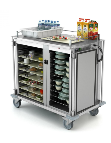 Thermal trolley - N. 10 x GN 1/1 + N. 8 x GN 2/1 - cm 128.8 x 77.3 x 123.7 h