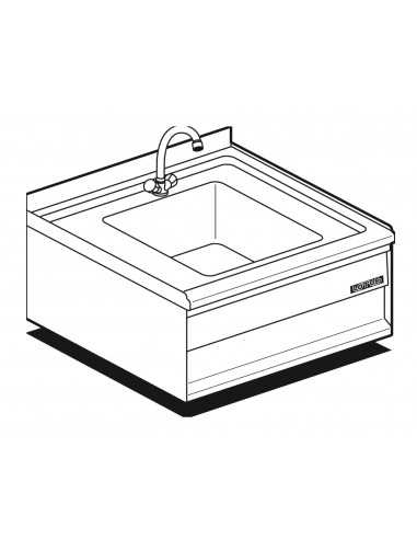 Lavadora - Acero inoxidable - baño cm 34 x 40 x 17 h - cm 60 x 50 x 29 h