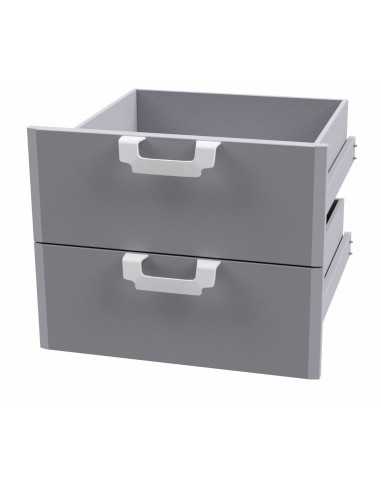 Cassettiera 300/400/600 - N. 2 cassetti con vasca inox Guide telescopiche - Dimensioni cm. 59,5x 51x 47,5h