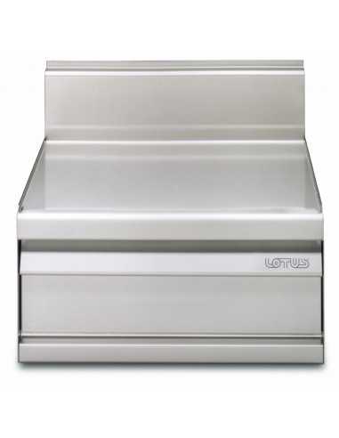 Piano Lavoro - Cassetto con 2 bacinelle: 1 GN 1/1 15h plastica, 1 cm. 17x46,5x15h inox. -Dimensioni cm. 60x 65x 29h