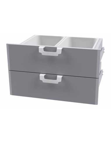 Cassettiera 800 - N. 2 drawers with 4 boxes GN 1/1 15h plastic, telescopic guides. Only on PL-Dimensions cm. 79,5x 59x