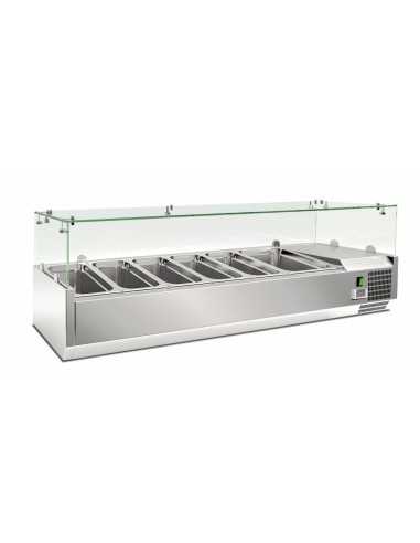 Ingredient display case for 4 x GN 1/3 + 1x GN 1/2