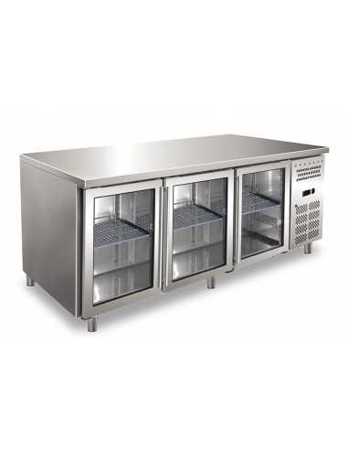 Tabla refrigerada - N.3 puertas de vidrio - cm 179.5 x 70 x 86 h