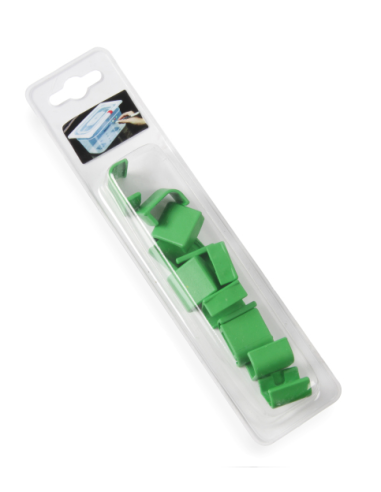 Clips covers - Green - For Gastronorm containers HACCP - 12 pieces