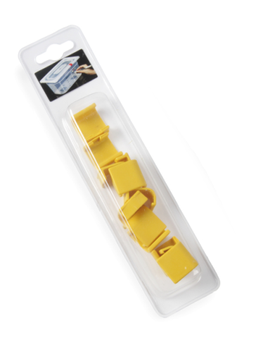 Clips coperchi - Giallo - Per contenitori Gastronorm HACCP - 12 pezzi