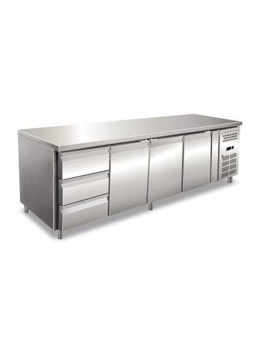 Tabla refrigerada - N. 3 puertas - N. 3 cajones - cm 223 x 70 x 86 h