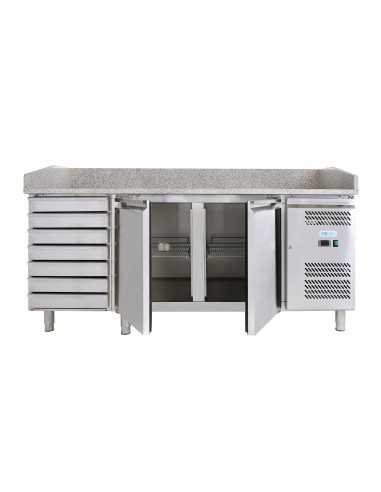 Banco pizza 2 porte ed 1 cassettiera - cm 202 x 80 x 100 h