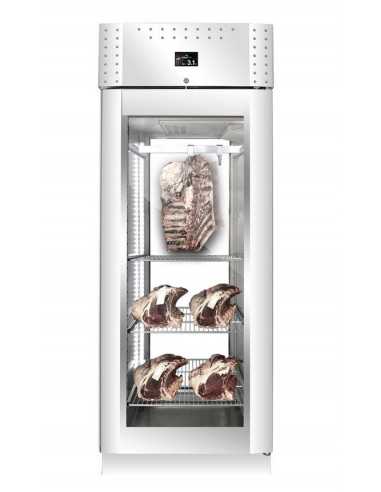 Aging display case 625 litre - Stainless steel - Door on two sides - cm 75x 81.5 x 208 h