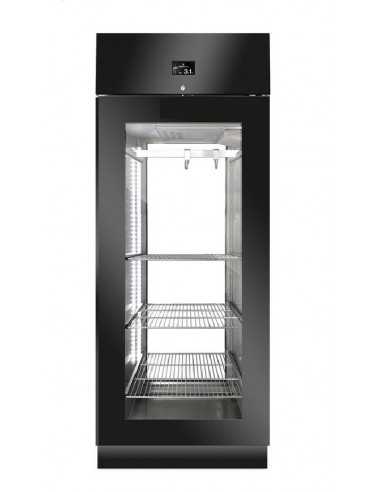 Aging display case 625 litre - Black - Double-sided door - cm 75x 81.5 x 208 h