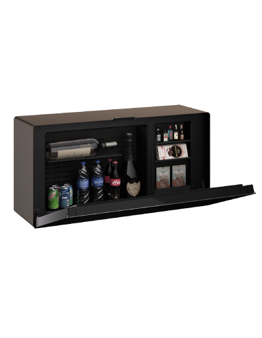 Minibar a muro con porta vetro - Capacità litri 18 - cm 79.6 x 24 x 39.5 h