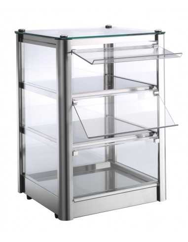 Hot showcase 3 shelf and glass doors - cm  37 x 37 x 54 h