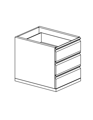 Cassettiera 3 cassetti con guide cm 37 x 60/70 x 62 h