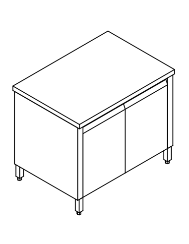 Cupboard table beating AISI 304 - Depth 60