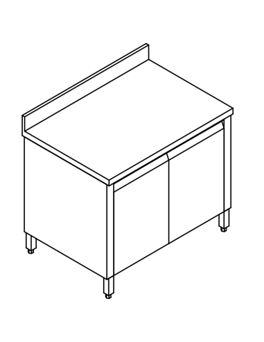 Cupboard table beating AISI 304 - Alzatina - Depth 70