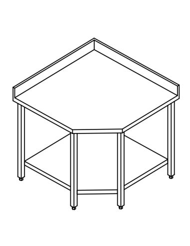 Cuadro con estante AISI 304 - Alzatina - cm 100 x 100 x 70 x 85/90 h